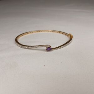 Prime Art & Jewel Bracelet Amythyst Gold Tone Marked PAJ BB CHINA